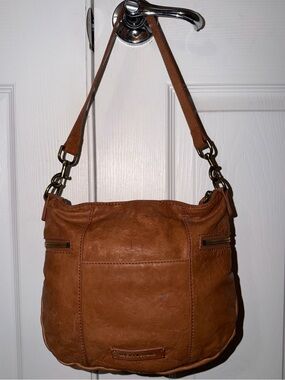 Lucky Brand brown leather shoulder hobo bag